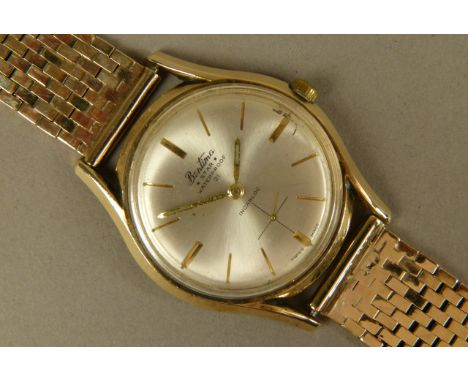 A BENTINA GENTLEMAN'S STAR MANUAL WRISTWATCH c.1964, in 9ct gold case, signed 21 jewelled lever movement no. 1525 1526, signe