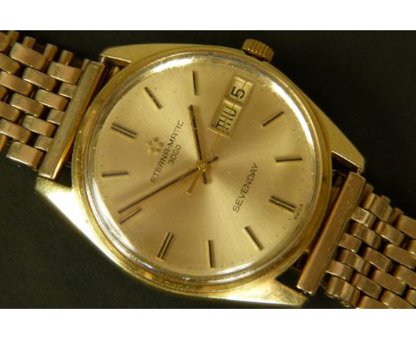 MENS VINTAGE ETERNA-MATIC 3000 SEVENDAY Dual Date Gold Capped Wristwatch  306DT $379.00 - PicClick