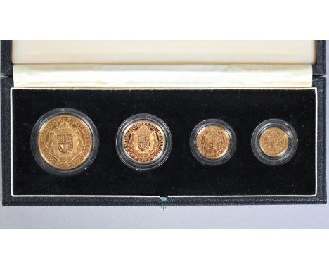 1989 UK GOLD PROOF SET FIVE POUNDS HALF SOVEREIGN (500th anniversary of the first gold sovereign 1489-1989) in case of issue 