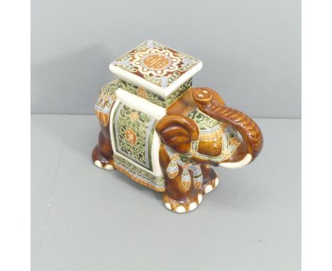 A ceramic Elephant design garden seat. 56x46x22cm. 