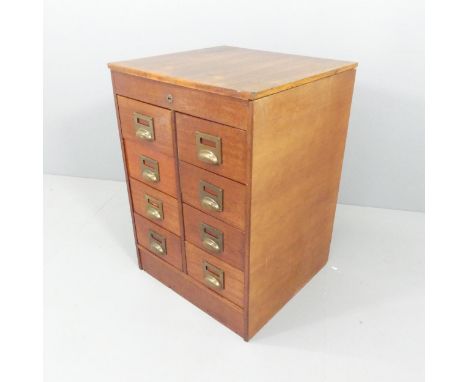 A vintage mahogany veneered eight drawer filing chest. 61x86x58cm. 