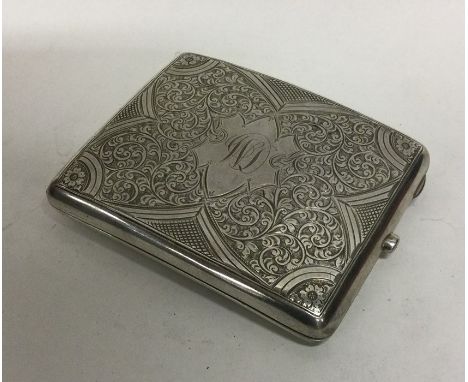 A fine quality engraved silver cigarette case. Birmingham 1921. By R&amp;N. Approx. 123 grams. Est. £80 - £120.