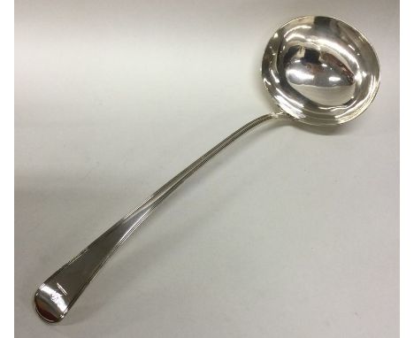 A heavy George III OE pattern silver soup ladle. London 1992. By George Smith &amp; William Fearn. Approx. 206 grams. Est. £1