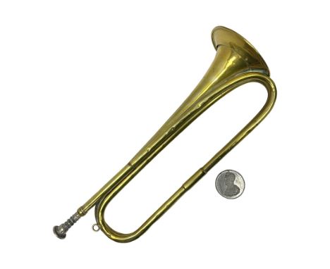 WWI Boosey & Co. brass military bugle, stamped 1916, together with Death of the Duke of Wellington, 1852, white metal medal b