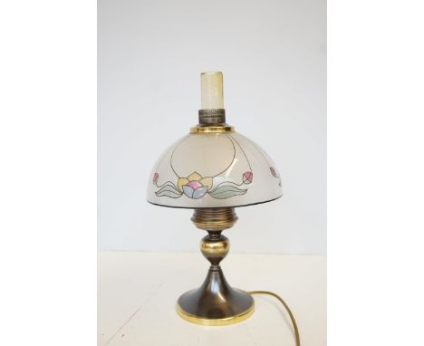 Table lamp with glass shade &amp; chimney