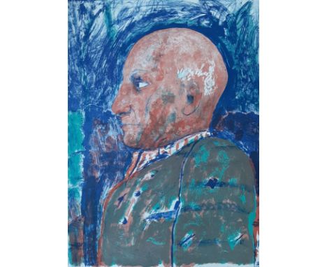 Shapiro,  Shmuel  (* 1924)Farblitho., Portrait Picasso. Sign., Ex. 13/100. 76 x 56 cm ( + 4 handsignierte Originalgrafiken an