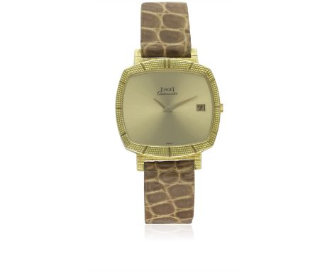 A GENTLEMAN'S 18K SOLID GOLD PIAGET AUTOMATIC WRIST WATCH CIRCA 1980, REF. 13721C4 WITH PIAGET BOX &amp; OPEN PAPERWORKD: Gol