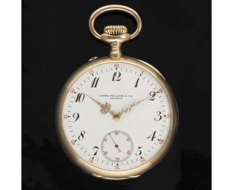 A FINE GENTLEMAN'S 18K SOLID ROSE GOLD PATEK PHILIPPE &amp; CO POCKET WATCH CIRCA 1910, RETAILED BY ZIGERLI &amp; CO, BERNE D