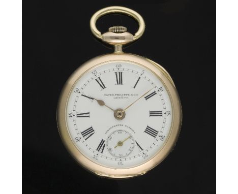 A FINE &amp; RARE LADIES 18K SOLID ROSE GOLD PATEK PHILIPPE &amp; CIE CHRONOMETRO GONDOLO POCKET WATCH CIRCA 1910  D: Enamel 