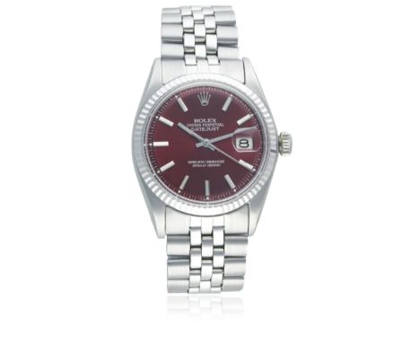 A GENTLEMAN'S STAINLESS STEEL &amp; WHITE GOLD ROLEX OYSTER PERPETUAL DATEJUST BRACELET WATCH CIRCA 1967, REF. 1601
D: "Cherr