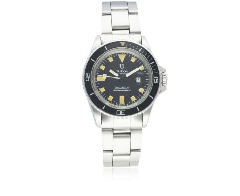 A RARE LADIES STAINLESS STEEL ROLEX TUDOR PRINCE OYSTERDATE SUBMARINER BRACELET WATCH CIRCA 1982, REF. 94400
D: Black dial wi