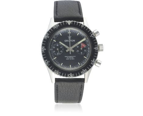 A GENTLEMAN&rsquo;S STAINLESS STEEL CROTON CHRONOMASTER AVIATOR SEA DIVER CHRONOGRAPH WRIST WATCH CIRCA 1970, REF. 903.006D: 