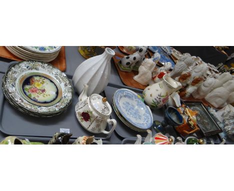 Three trays of mostly china to include: Carlton Ware floral teapot stand, Price Kensington teapots, Ridgway of Staffordshire 