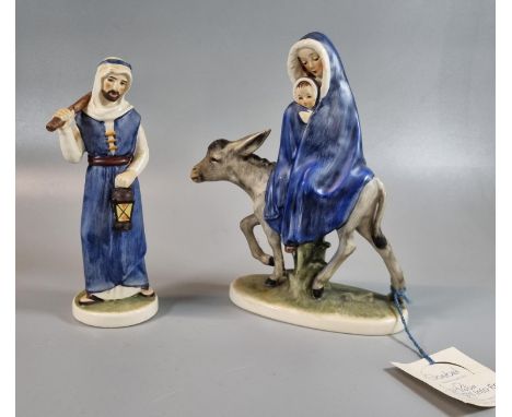 Goebel 'Flight into Egypt' figure group depicting Mary holding baby Jesus on a donkey, together with another Goebel 'St Josep