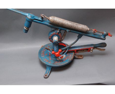 Eley vintage clay trap, "The Expert No. 4", blue and red painted.  