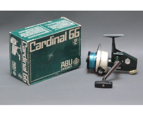 Abu Cardinal 66 fixed spool reel with original box, instructions, spanner.
