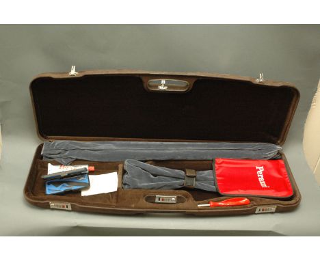 Perazzi leatherette gun case, Perazzi screwdriver, tools, etc. 