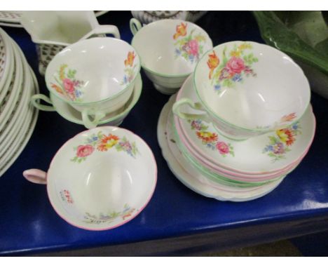 MIXED SHELLEY CUPS AND SAUCERS ETC
