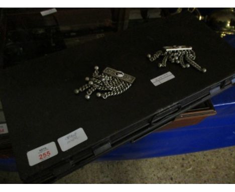 TIN TRUNK CONTAINING MIXED MASONIC TASSELS