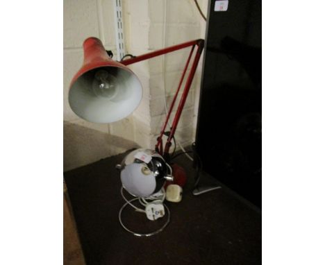 ANGLE POISE LAMP AND A FURTHER MODERN CHROMIUM LIGHT