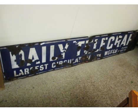 GOOD QUALITY DAILY TELEGRAPH ENAMEL SIGN