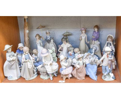 Twenty Nao Porcelain Figures, (one shelf) 
