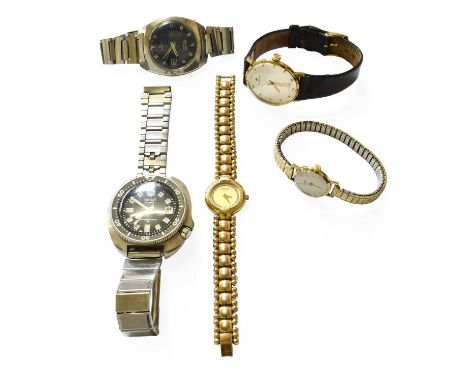 An Automatic Seiko Wristwatch, another Automatic Seiko Wristwatch, Lady's plated Hamilton Wristwatch and a Lady's Plated Raym