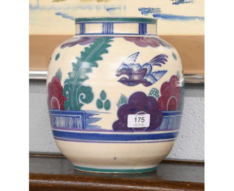 A Carter, Stabler &amp; Adams Poole Pottery Vase, 1920s, "Blue Bird and Trellis", by Truda Carter, impressed mark, 25.5cm hig