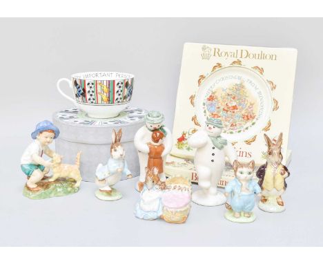 Four Beswick Beatrix Potter Figures ''Hunca Munca'', ''Tom Kitten'', ''Mr Benjamin Bunny'', ''Peter Rabbit'', Royal Worcester