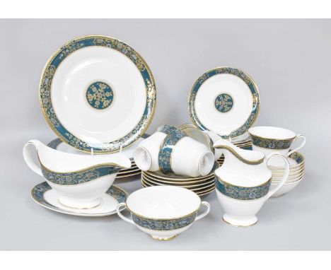 A Royal Doulton Porcelain "Carlyle" Pattern Dinner and Tea Service, (two trays)