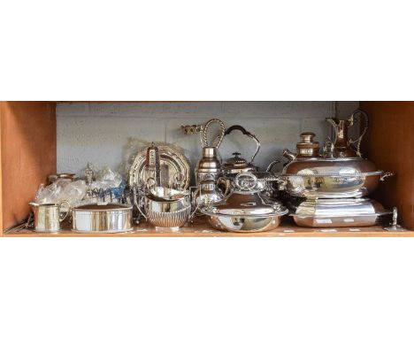 A Collection of Assorted Silver Plate, including cocktail-shakers; entree-dishes; tea and coffee wares and other items (one s