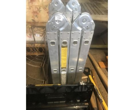 A folding aluminium ladder