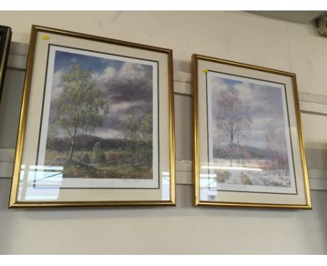Two gilt framed pencil signed prints by Howard Butterworth 