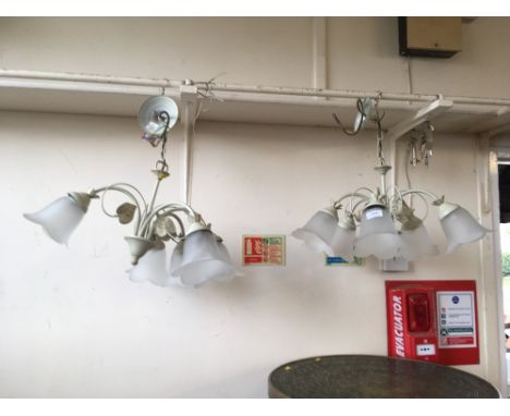 Two metal light fittings 