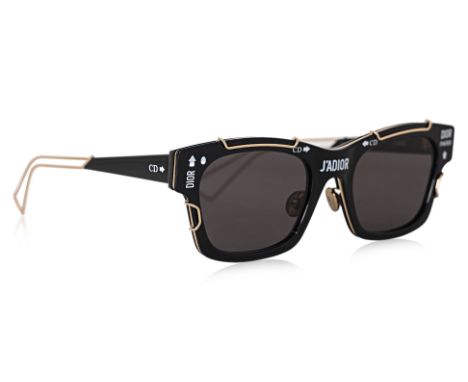 A PAIR OF CHRISTIAN DIOR 'J'ADIOR' SUNGLASSES
Black rectangular frames featuring gold-tone accents, "J'ADIOR" and "CD" letter