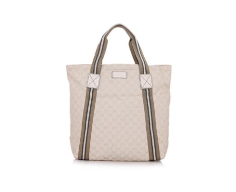 A GUCCI GG SUPREME CANVAS WEB TOTE BAG
Coated canvas body with signature monogram pattern, flat straps, an open top, and inte