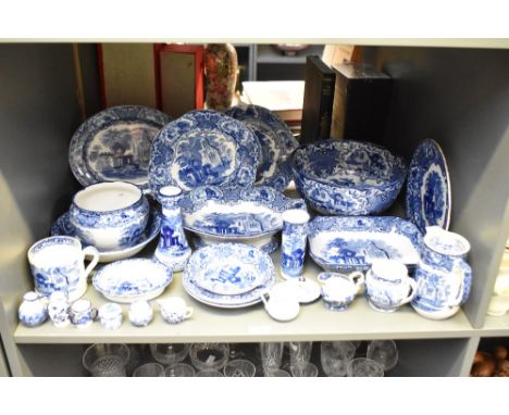A selection of early 20th century Abbey, Royal Doulton, Spode's blue and white ceramic tea ware's, to include miniature jug's