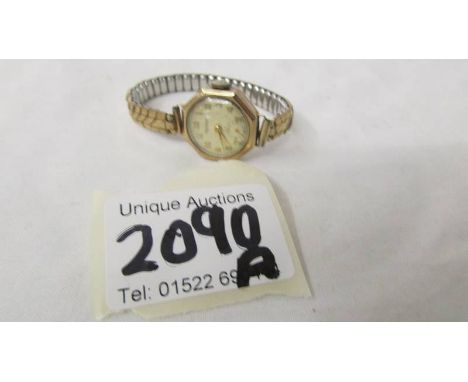 A 9ct gold cased Rotary ladies wrist watch.