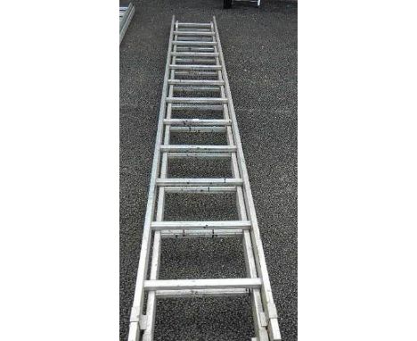An aluminium double ladder.