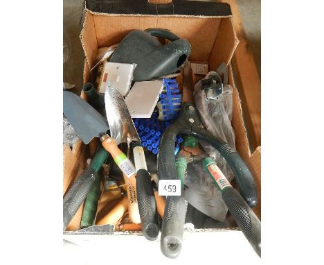 A box of garden tools.