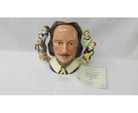 A Royal Doulton limited edition character jug "William Shakespeare" by William K Harper, D6993, 379/2500.  (In good condition