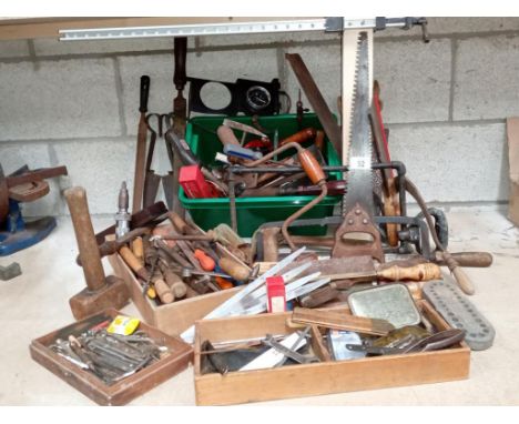 A large lot of vintage tools, bits etc.,