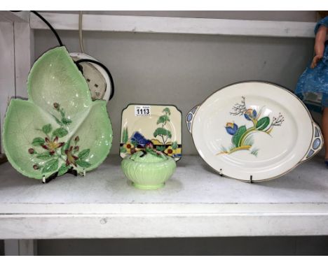 A Susie Cooper, a Carlton ware dish &amp; plate &amp; a Royal Doulton plate