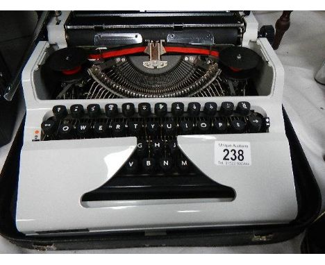An Erika portable typewriter.