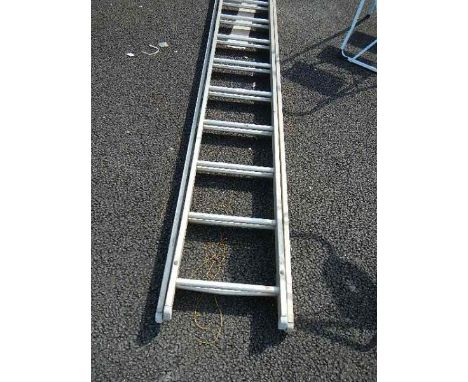 An aluminium double ladder.