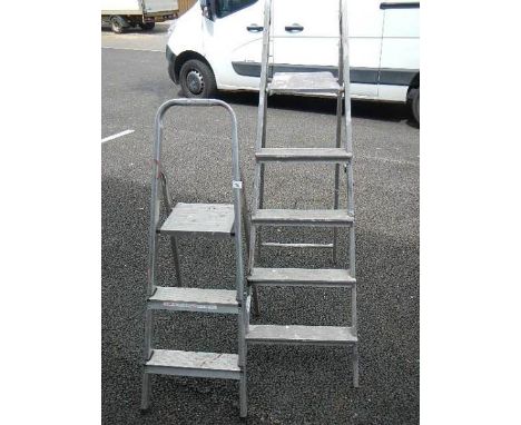 Two aluminium step ladders.