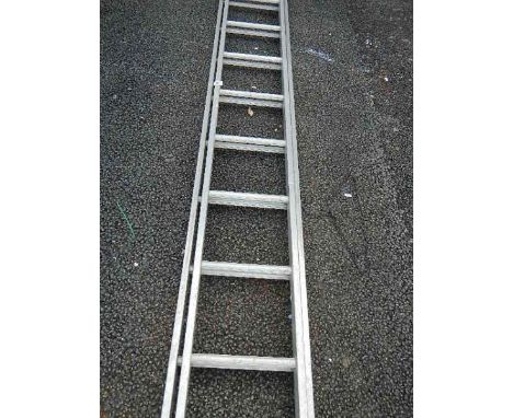 An aluminium double ladder.
