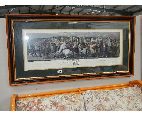 A framed and glazed print entitled 'A Pilgrimage to Canterbury'.