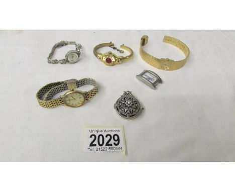 4 ladies wrist watches including rotary (glass cracked), Sequenta 17 jewel, Buler 17 jewel, bracelet watch, a 'Me to You' Tat