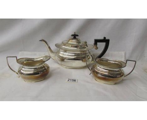 A good quality three piece silver plate tea service.
